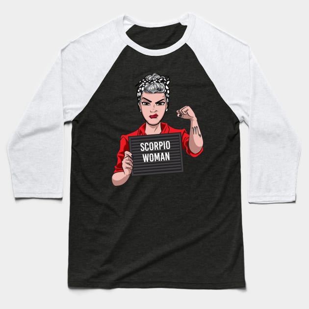 Scorpio Woman Baseball T-Shirt by Surta Comigo